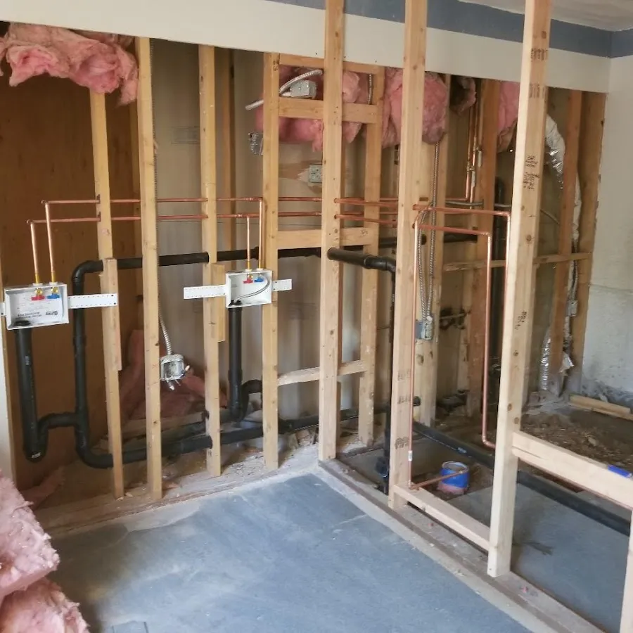 Copper pipe rough-in and plumbing installation in New Providence